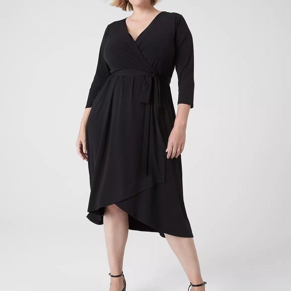 LANE BRYANT 3/4-Sleeve Jersey Midi Dress